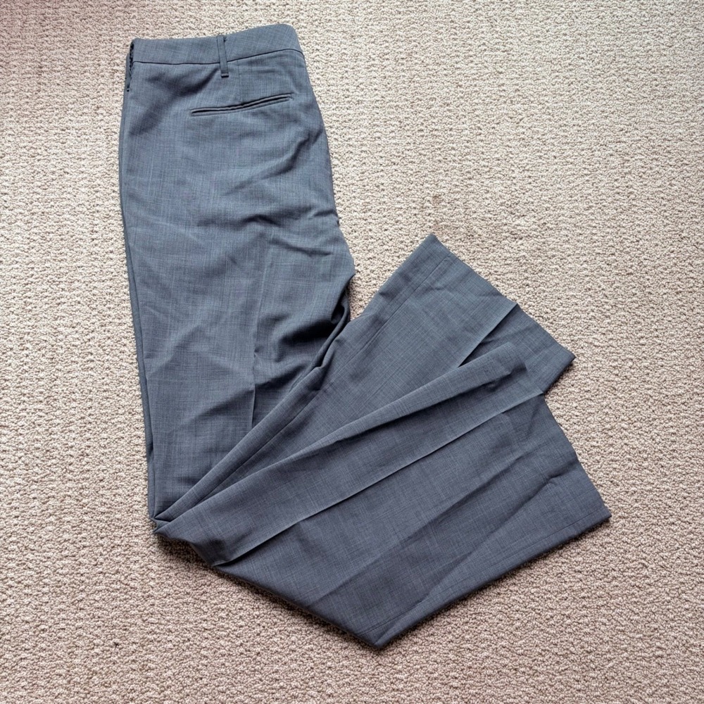 Bonobos Marzotto Italian Wool Silk Dress Pants Grey Athletic Boot 35x36 (36x33)